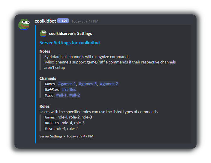Setup Menu For Games